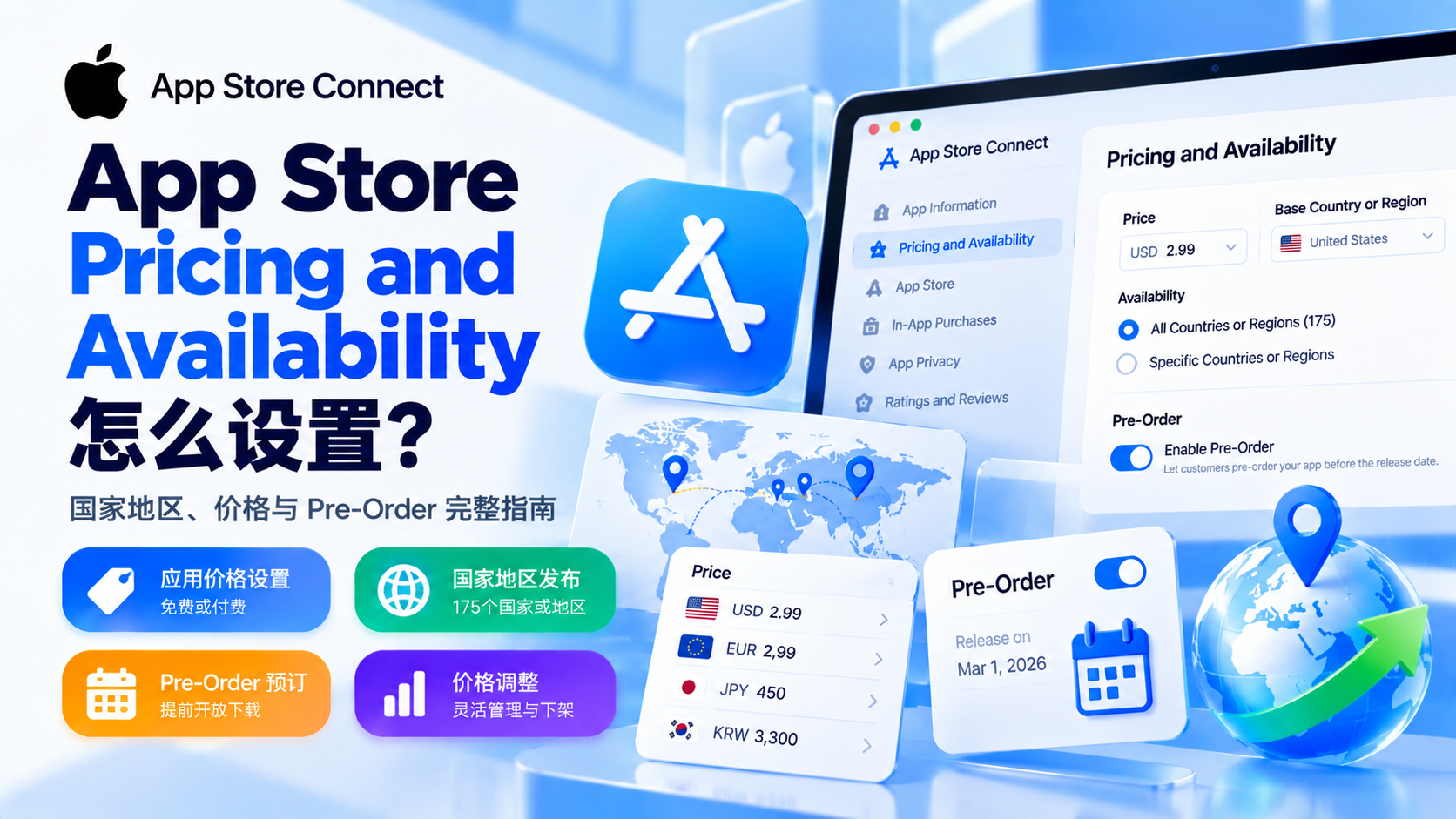 App Store Pricing and Availability 怎么设置？国家地区、价格与Pre-Order完整指南