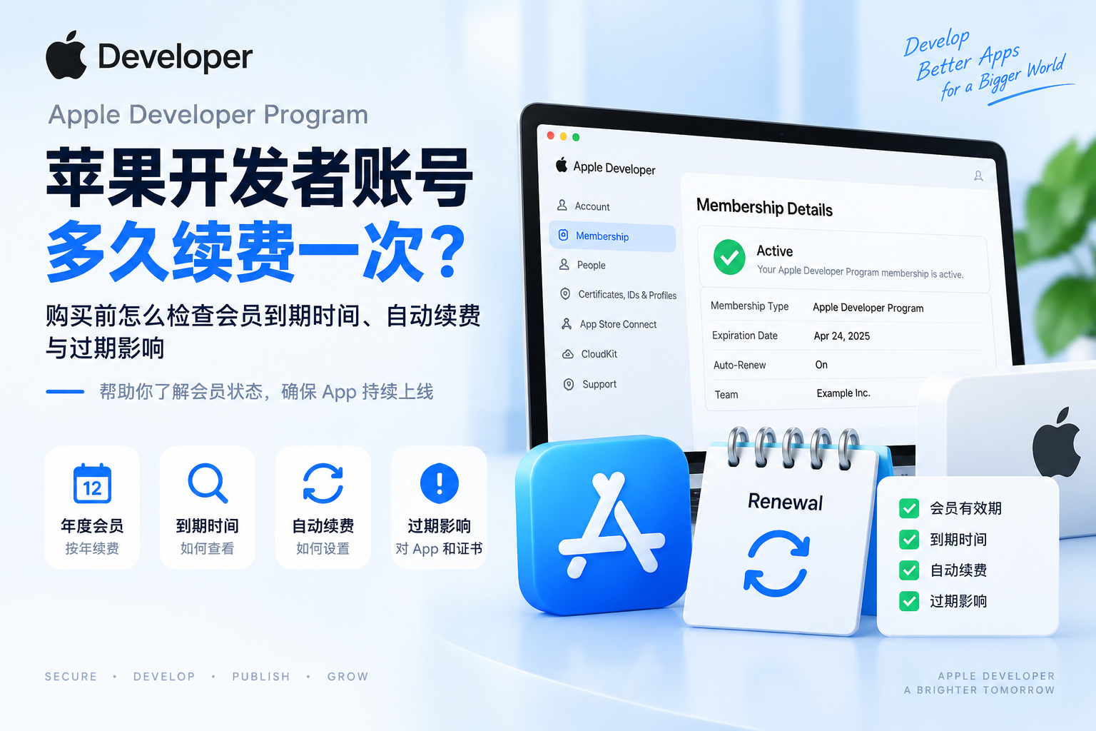 苹果开发者账号多久续费一次？购买前怎么检查会员到期时间、自动续费与过期影响