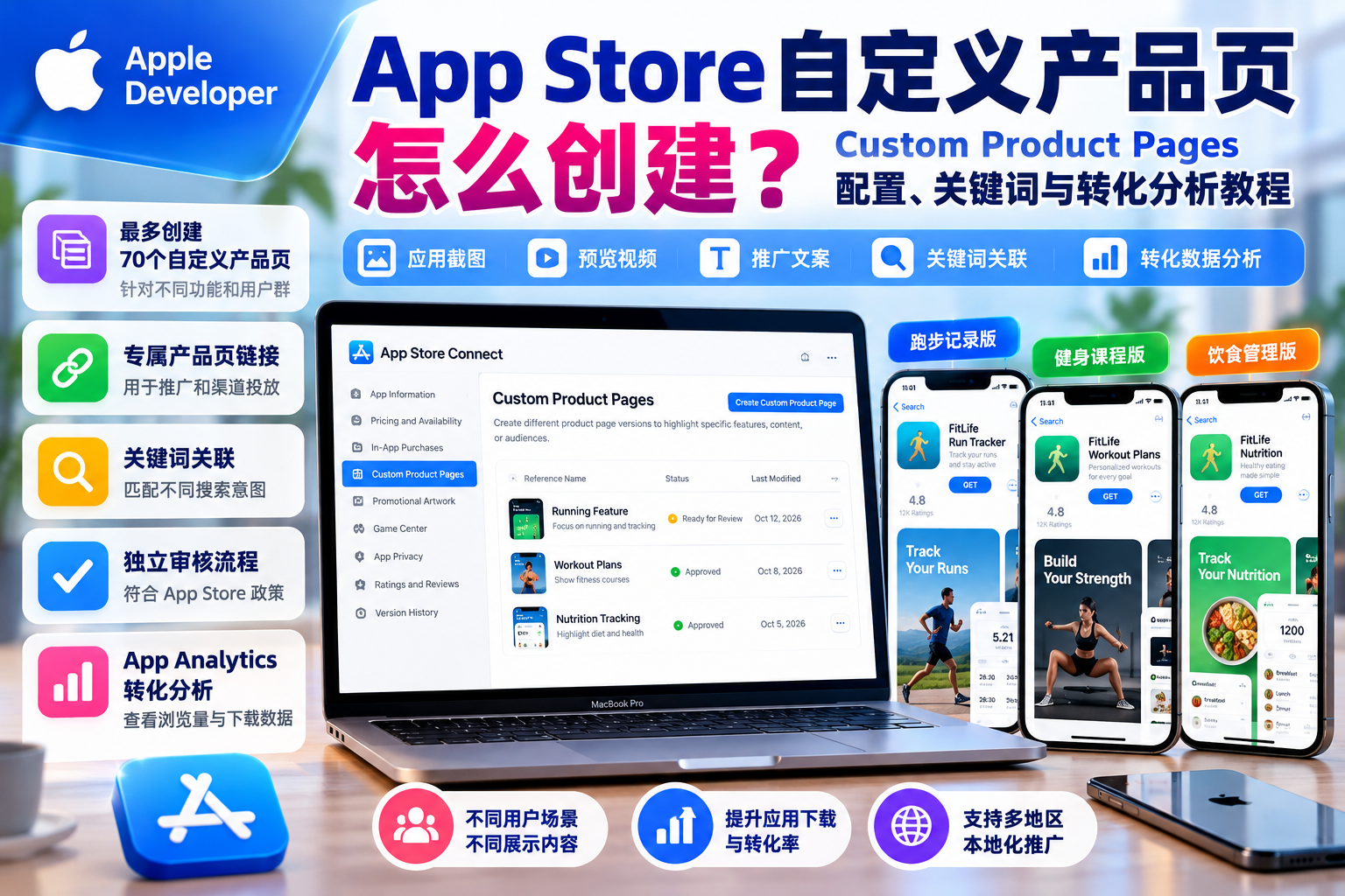 App Store Connect自定义产品页面怎么创建？Custom Product Pages配置与推广教程