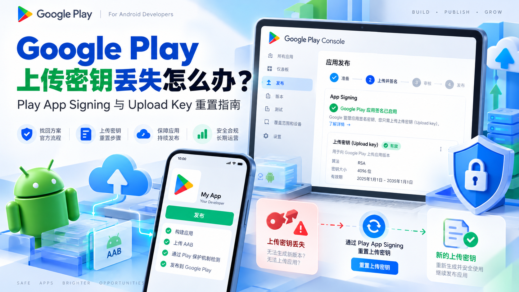 Google Play上传密钥丢失怎么办？Play App Signing与Upload Key重置完整教程