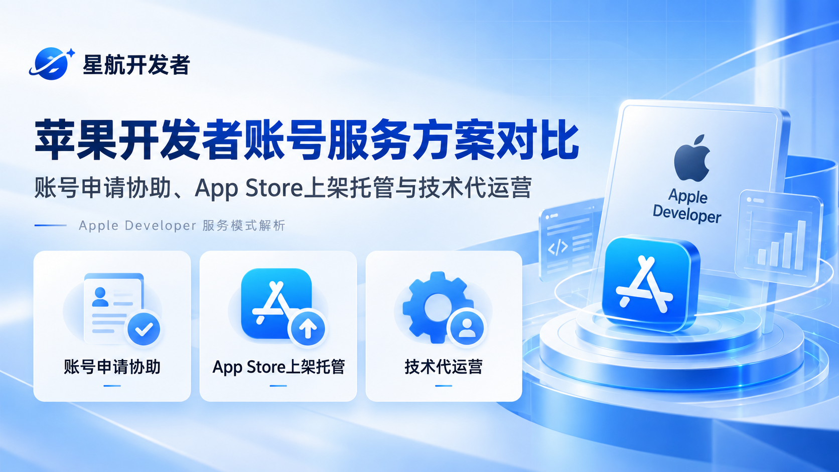 苹果开发者账号购买怎么选服务方案？账号申请协助、上架托管与技术代运营区别